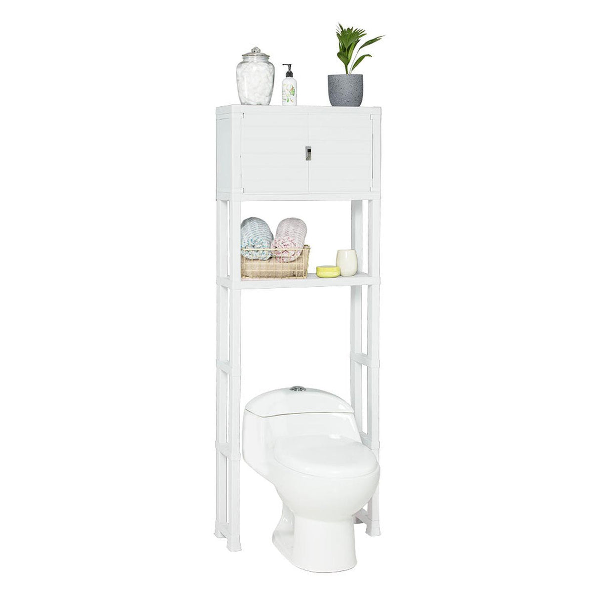 Estante Organizador Para Baño Blanco 61x25x171Cms Rimax