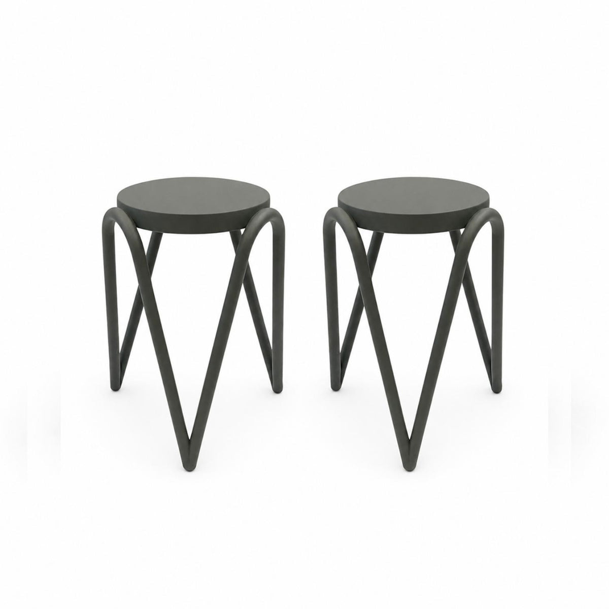 SET 2 Pisos Banco Apilable Deco Lisboa Gris Escandinavia 27x27x46cm