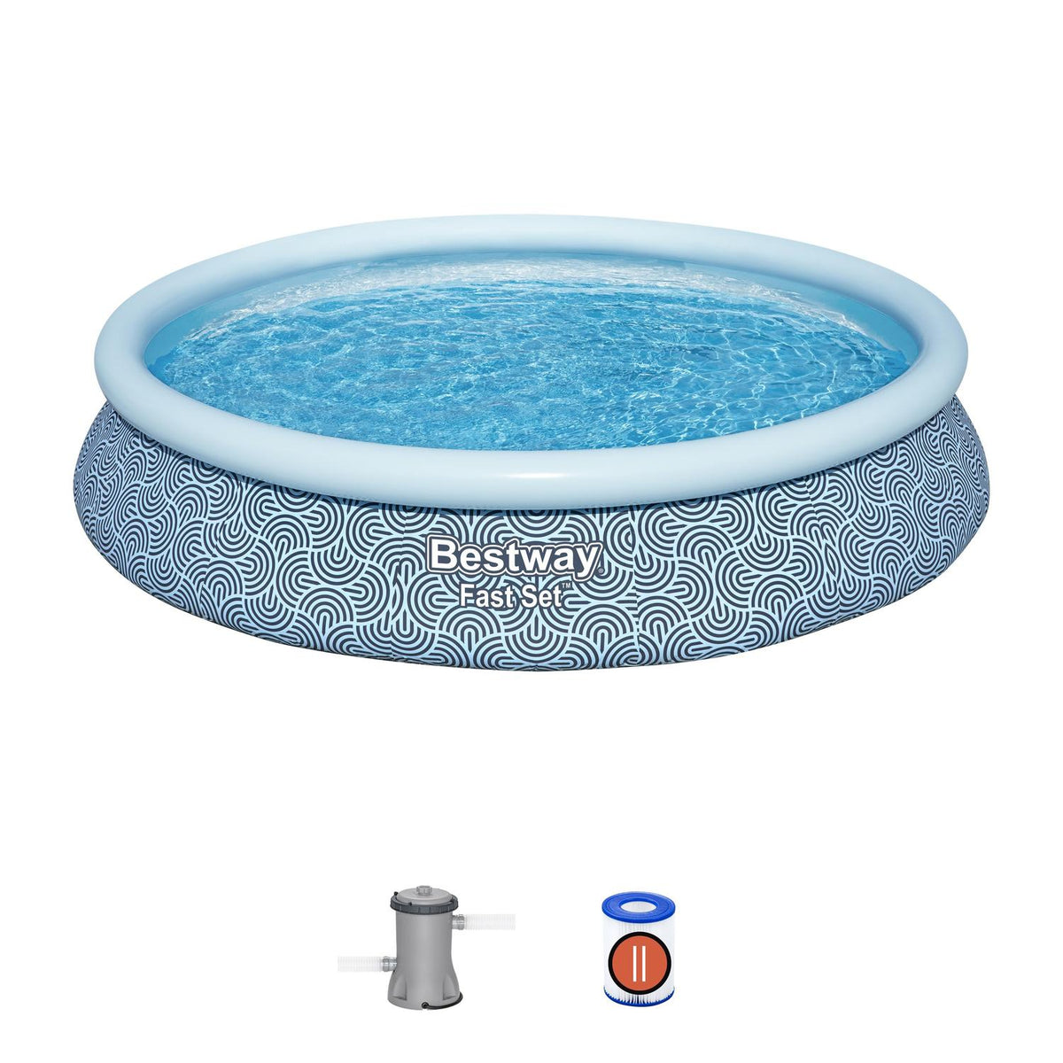 Piscina Bestway Redonda Fácil Armado con filtro 4.57mx84cm