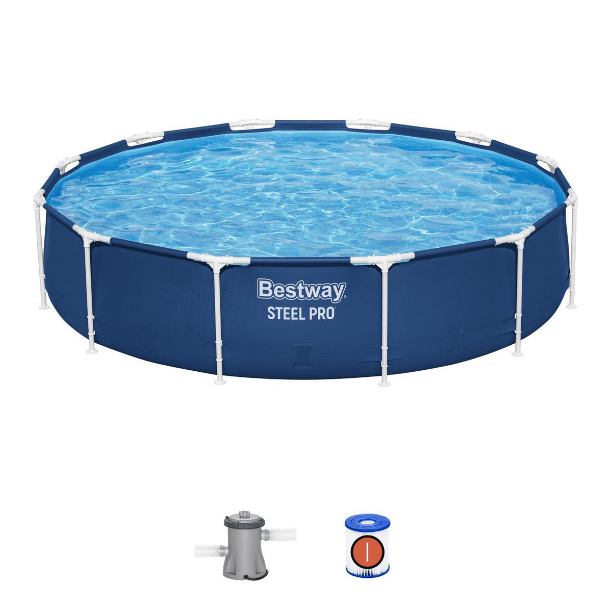 Piscina Bestway Redonda Steel Pro con filtro 3.66MX76Cm Azul