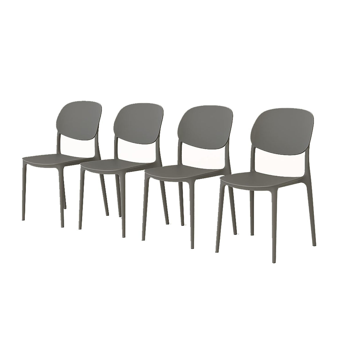 SET 4 Sillas Plástico Apilable Deco Estocolmo Gris Escandinavia