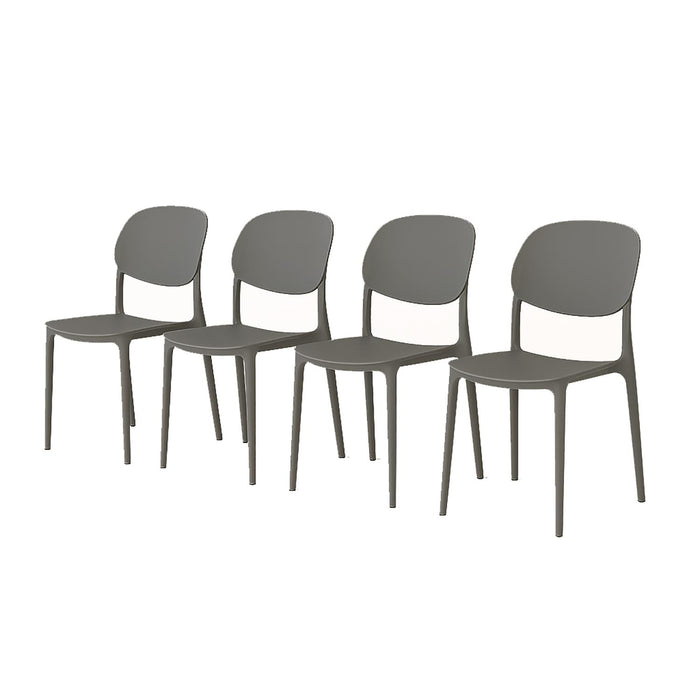 SET 4 Sillas Plástico Apilable Deco Estocolmo Gris Escandinavia