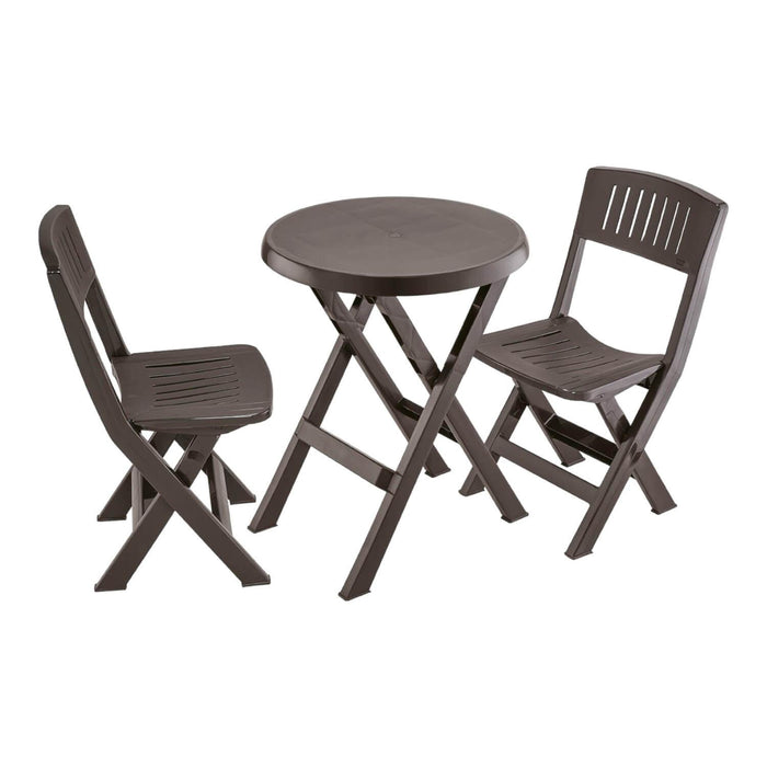 Set Juego Terraza Plegable plastico Mesa + 2 Sillas Rimax