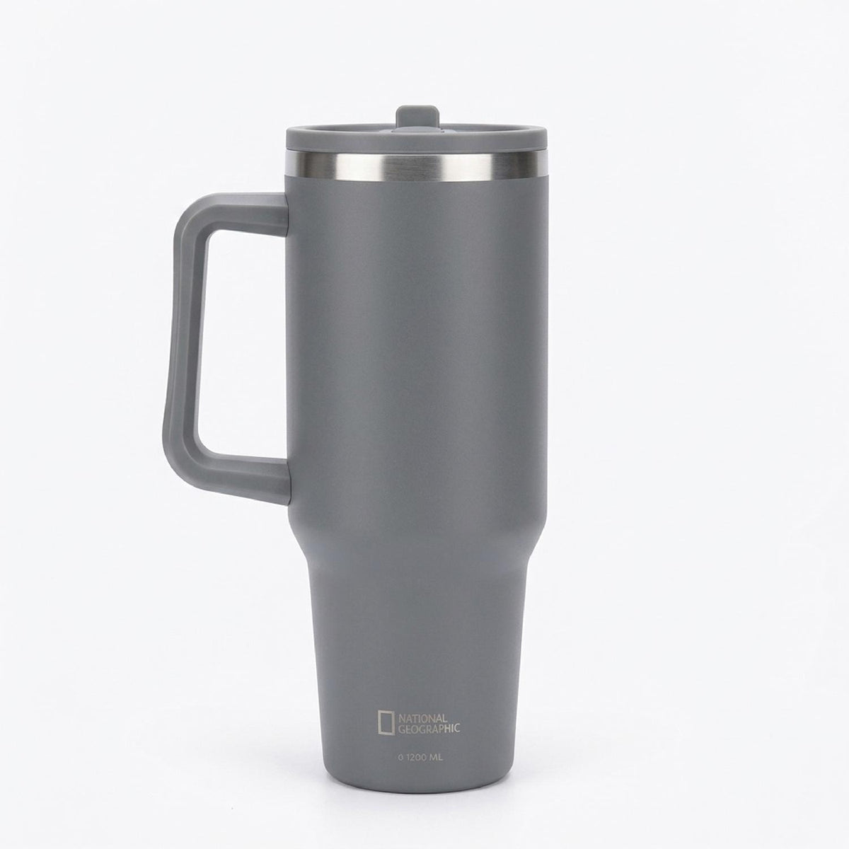 Tumbler Vaso Termico Frio y Calor Termo Mug Inoxidable con mango y bombilla Gris 1200ML