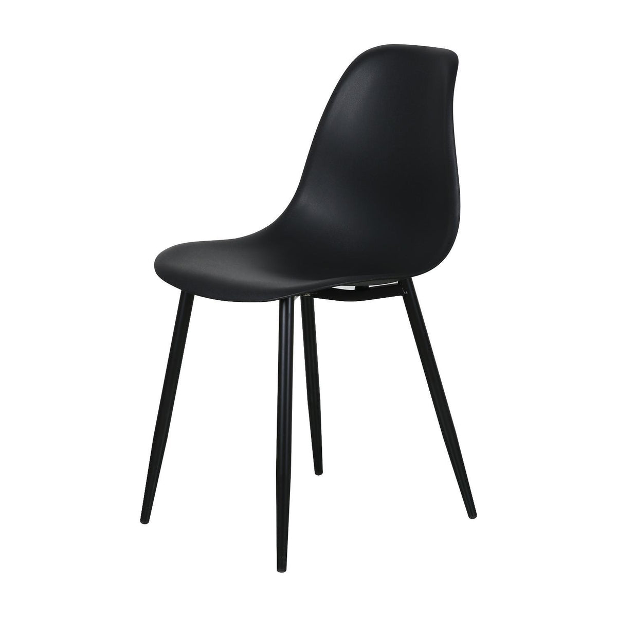Silla Deco Plastico Patas Metálicas Igor 45*53*83 Negra