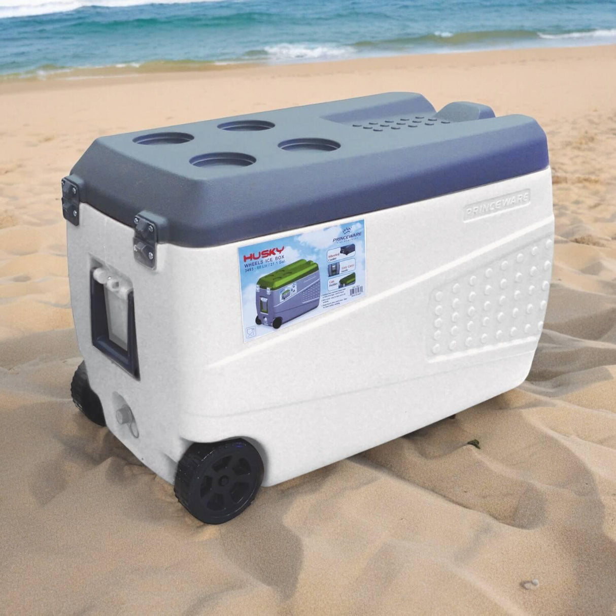 Cooler Roller Con Ruedas Husky 80 Litros Princeware