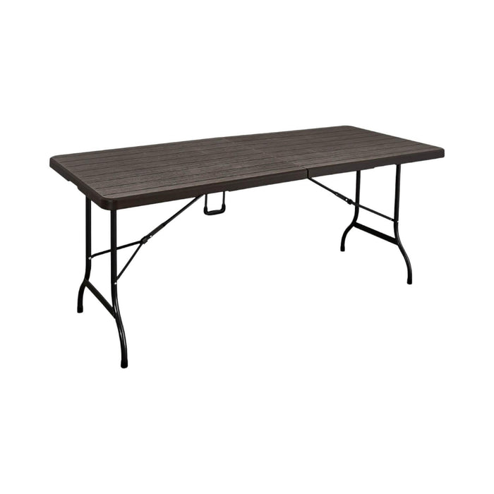 Mesa Plegable Rectangular Diseño Madera 180x74 Café Northwest