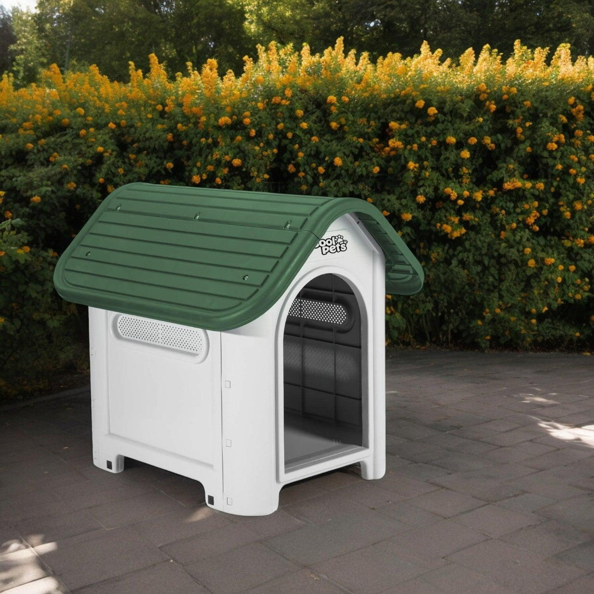 Casa Para Perro Grande Techo Verde 87x72x76 Cool Pets