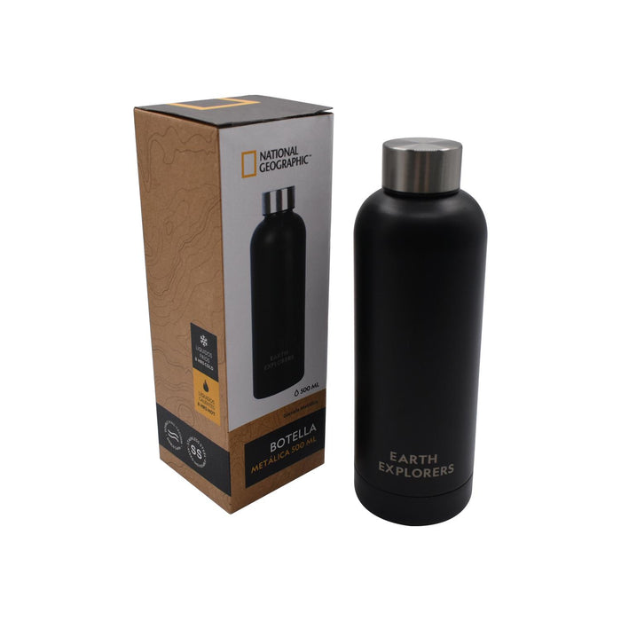 Botella Metálica Térmica Boca Angosta 500ml Negra