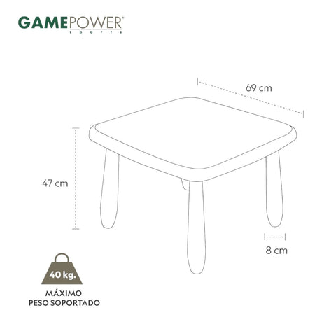 Mesa de Juego Infantil para niños 47X70X70 Cms Gamepower