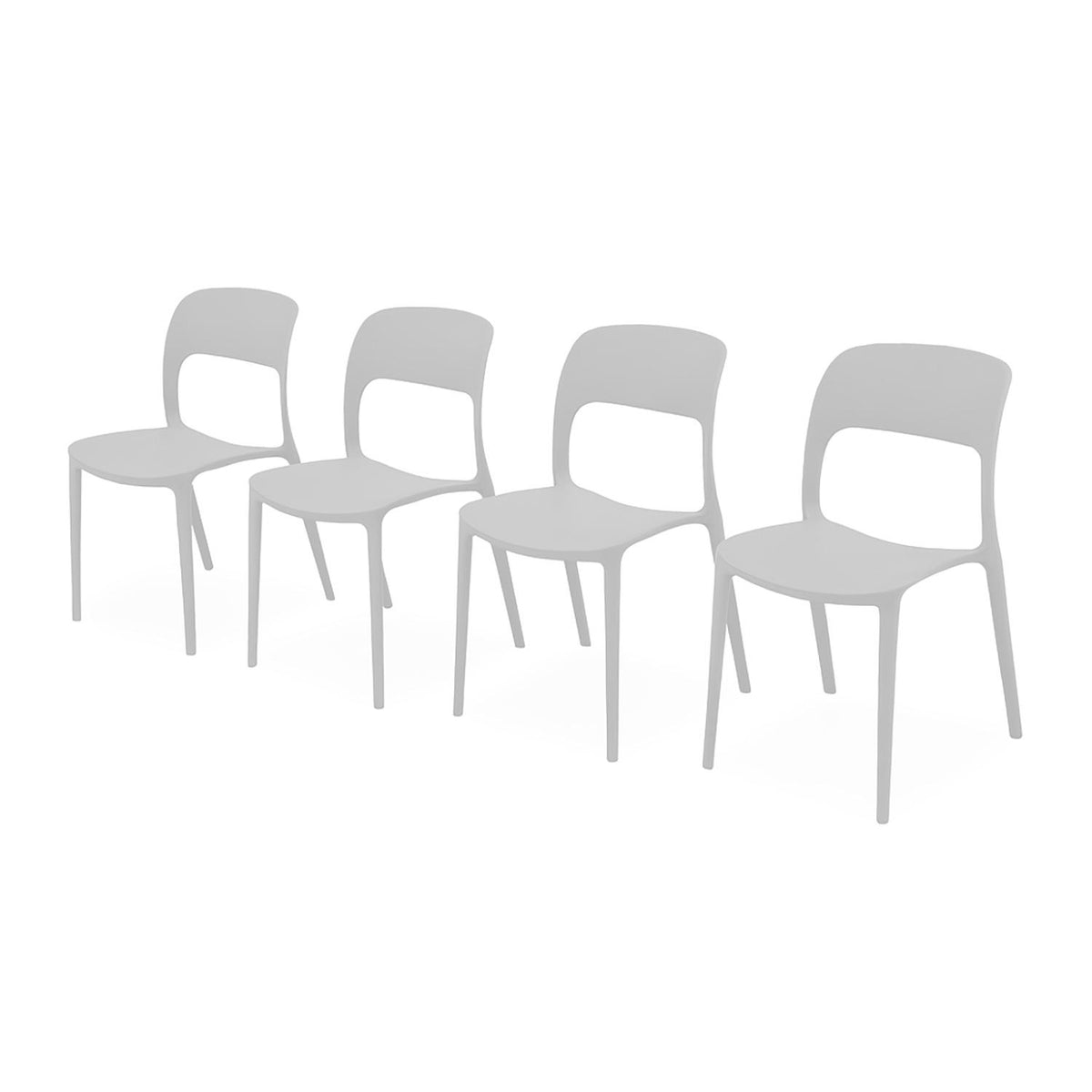 SET 4 Sillas Plástico Apilable Deco Nuremberg Blanca Escandinavia