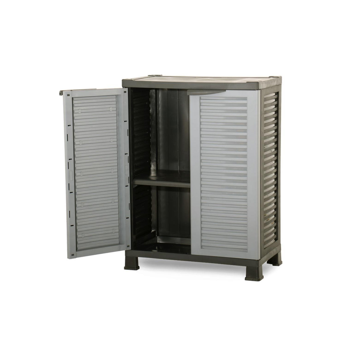 Armario Closet Plástico Mediano Multiuso Gris 68x39x92cm