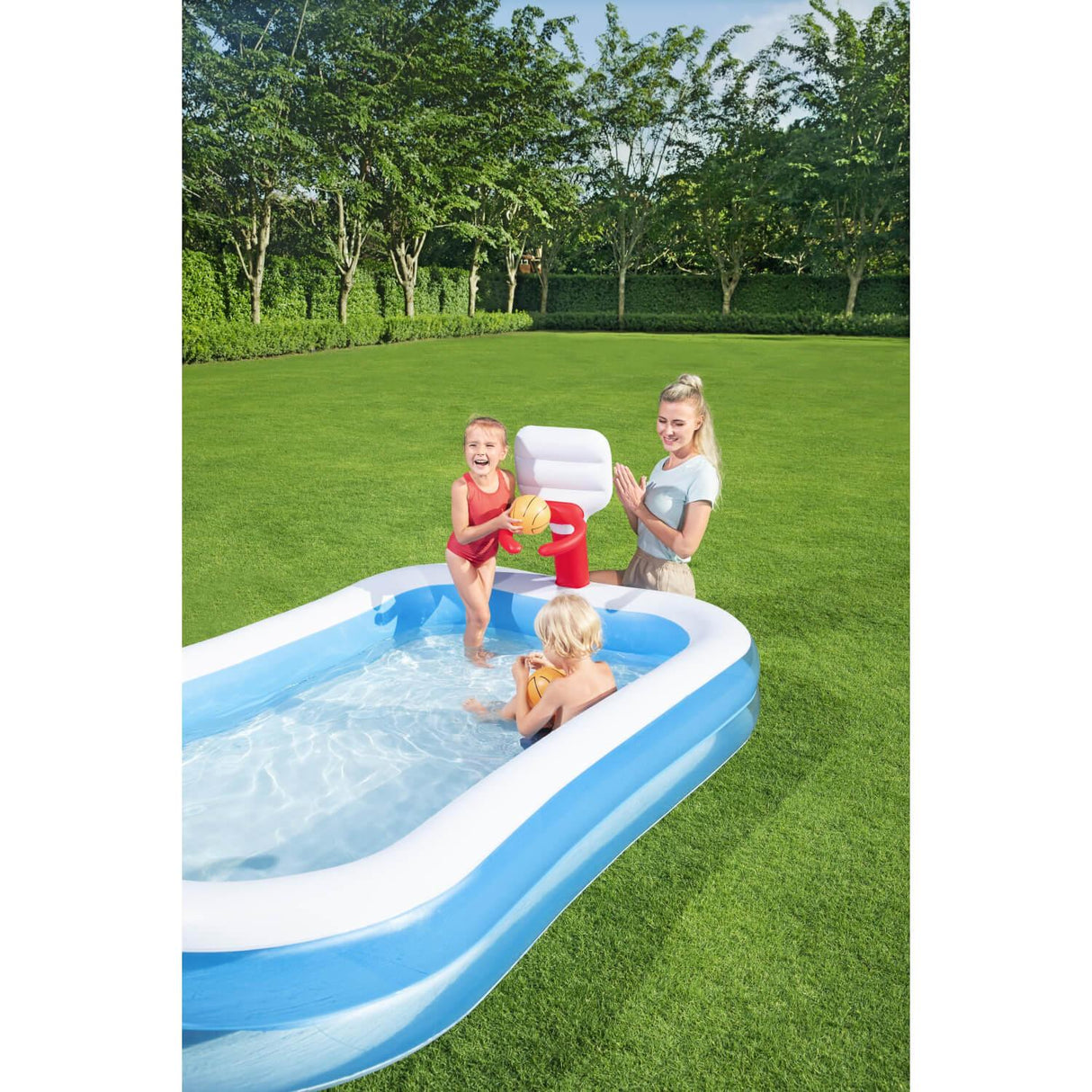 Piscina Inflable Bestway Basketball Con Pelota 251x168x102cm