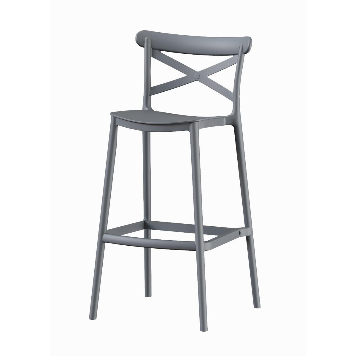 Piso Taburete Silla alta bar cocina Danessa 75cm Gris Oscuro