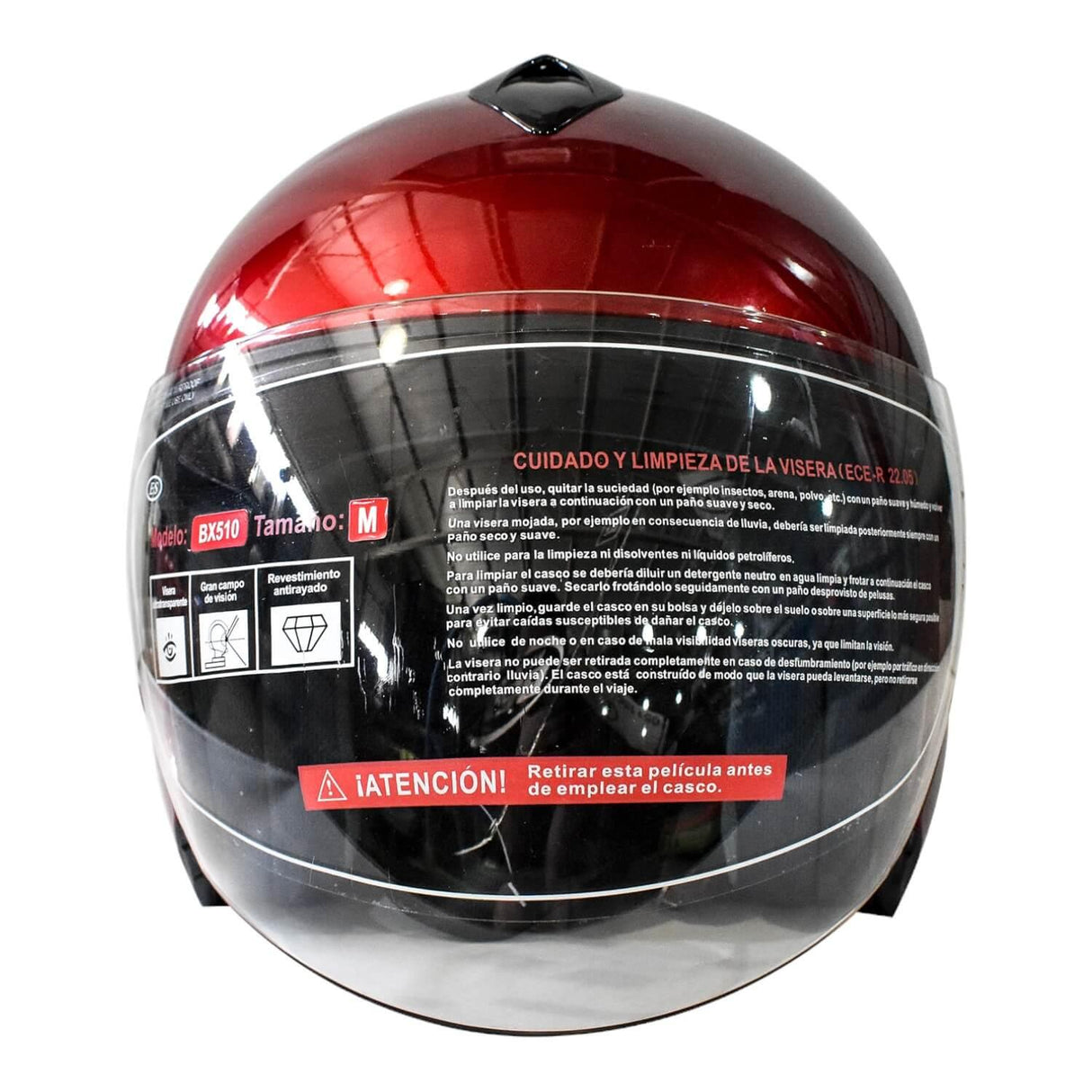 Casco Full Face Bx510 Talla L Color Burgundhy Certificado ECE