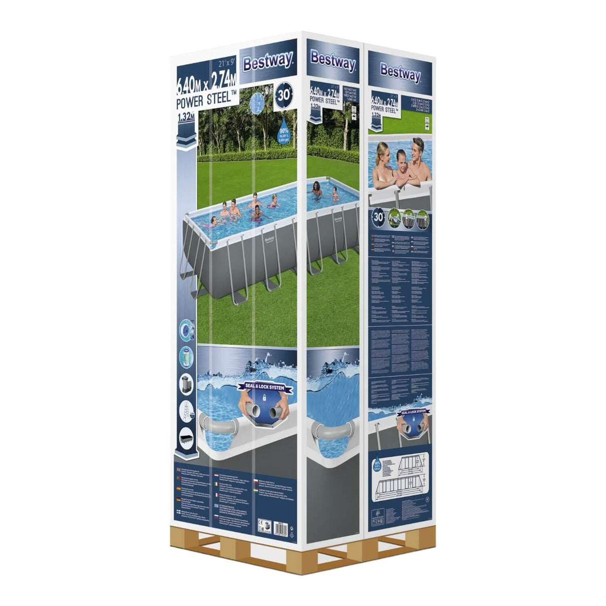 Piscina Bestway Rectangular Filtro+Accesorio 6.40X2.74X1.32M