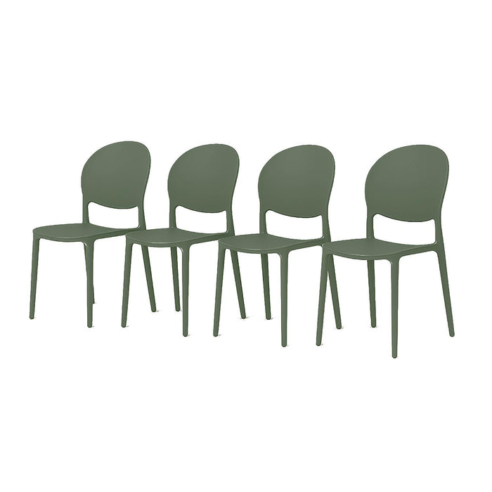 SET 4 Sillas Plástico Apilable Deco Sevilla Verde Escandinavia