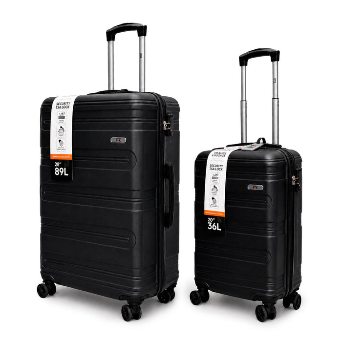 Set 2 Maletas Northpak Resistente Ultraliviana 20"+28" Negro