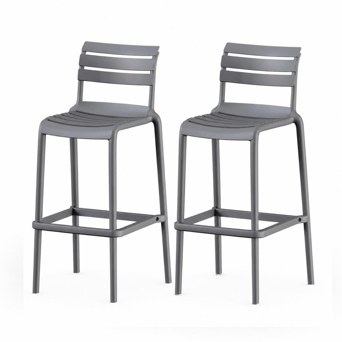 SET 2 Pisos Taburete Silla alta bar cocina Galt 65cm Gris