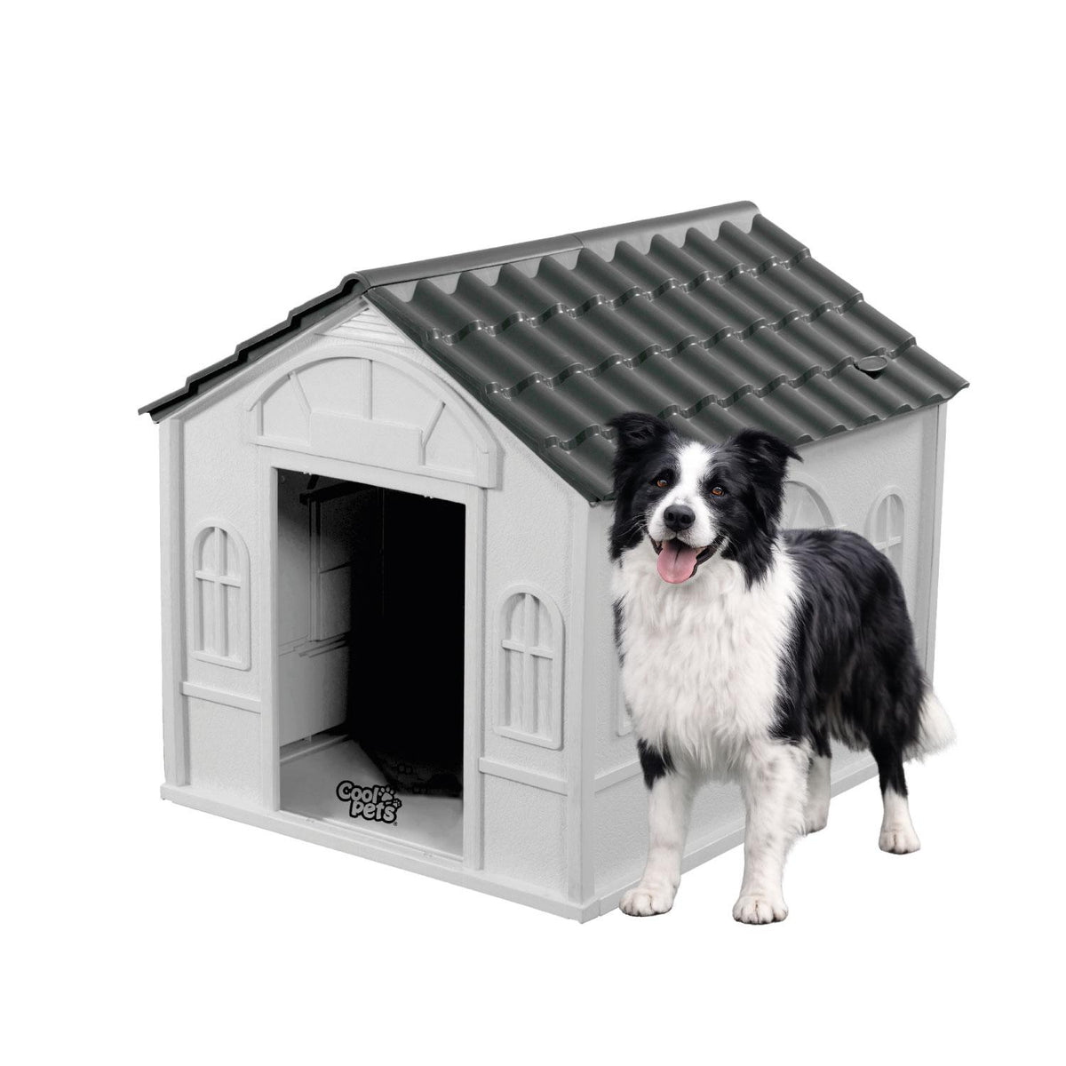 Casa Para Perro Grande Cool Pets 98x84x82Cm Techo Gris