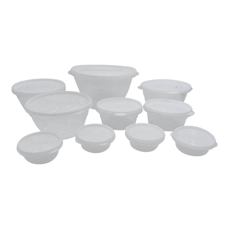 Set De 10 Contenedores De Plastico Tapa Blanca San Bernardo