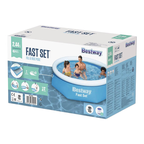 Piscina Bestway Redonda Fácil Armado con filtro 2.44MX61Cm