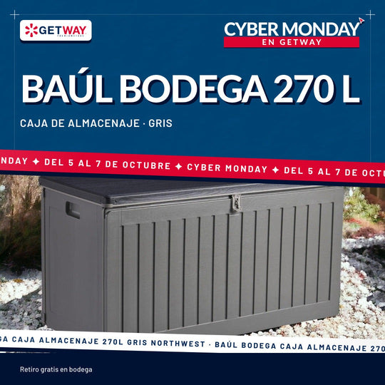 Baúl Bodega Caja Almacenaje 270L Gris Northwest