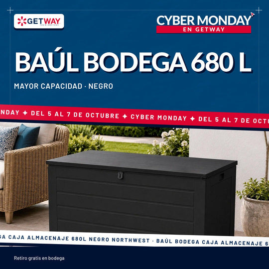 Baúl Bodega Caja Almacenaje 680L Negro Northwest