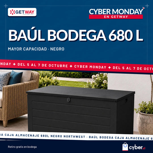 Baúl Bodega Caja Almacenaje 680L Negro Northwest