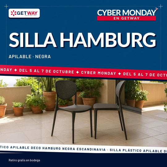 Silla Plástico Apilable Deco Hamburg Negra Escandinavia