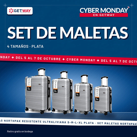 Set 2 Maletas Northpak Resistente Ultraliviana 24"+28" Plata