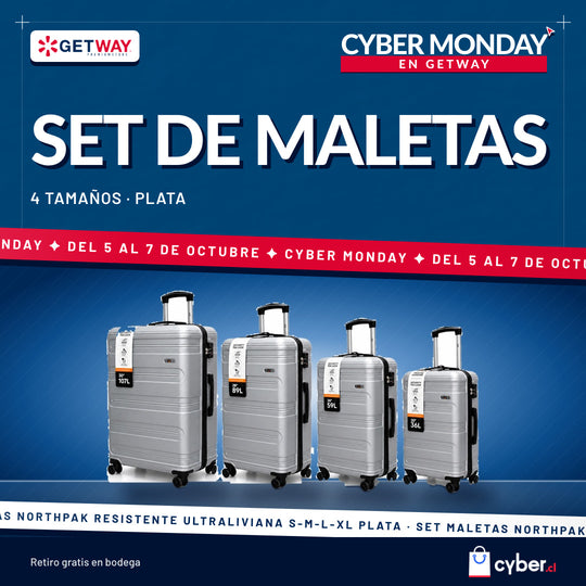 Set 2 Maletas Northpak Resistente Ultraliviana 24"+28" Plata
