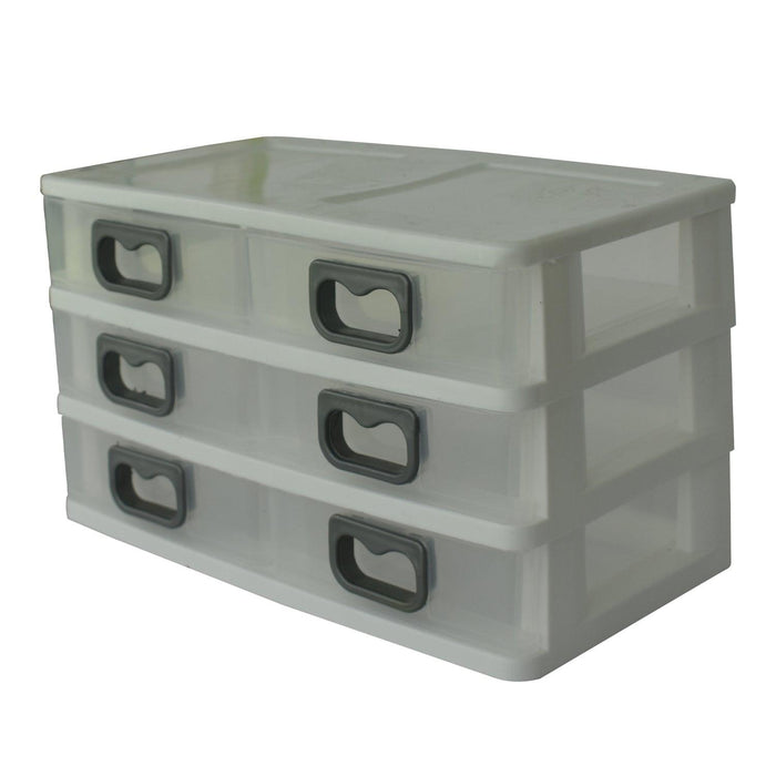 Cajonero plástico organizador Doble 3 Niveles Blanco