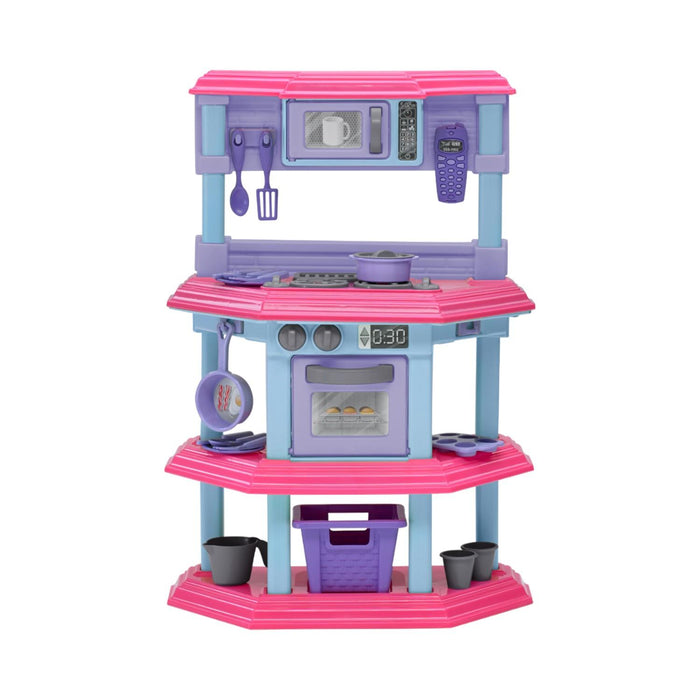 Cocina Juguete Plastica Rosada + Accesorios 51x22x75Cm