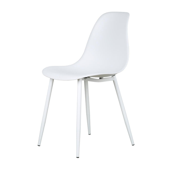 Silla Deco Plastico Patas Metálicas Igor 45*53*83 Blanca
