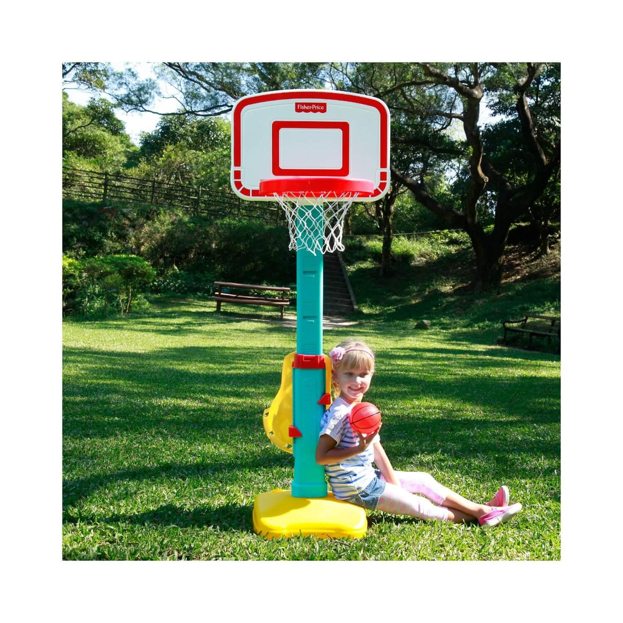 Set Aro Basketball + Pelota Ajustable 1,53m Fisher Price