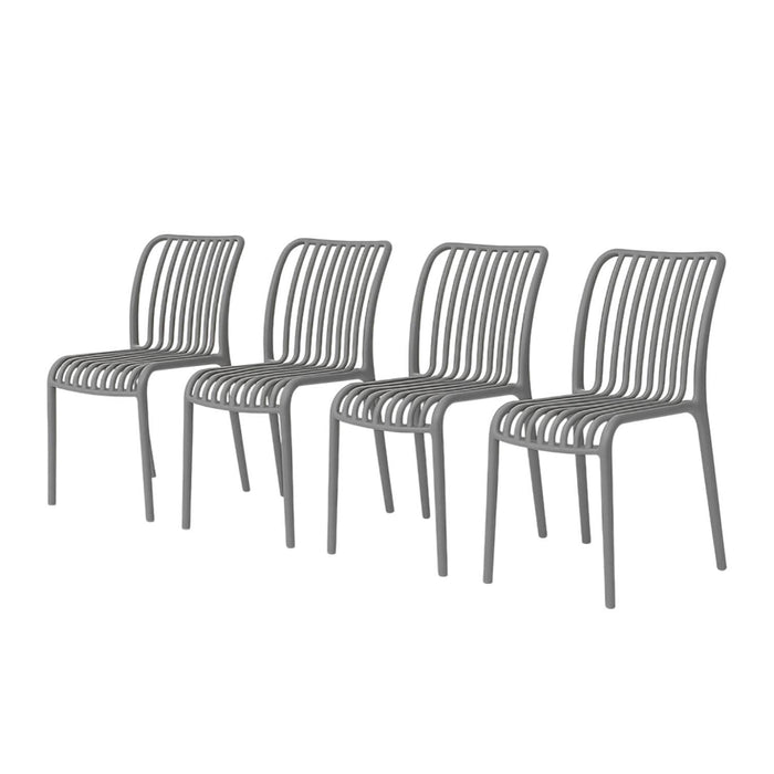 SET 4 Sillas Plástico Apilable Deco Bremen Gris Escandinavia