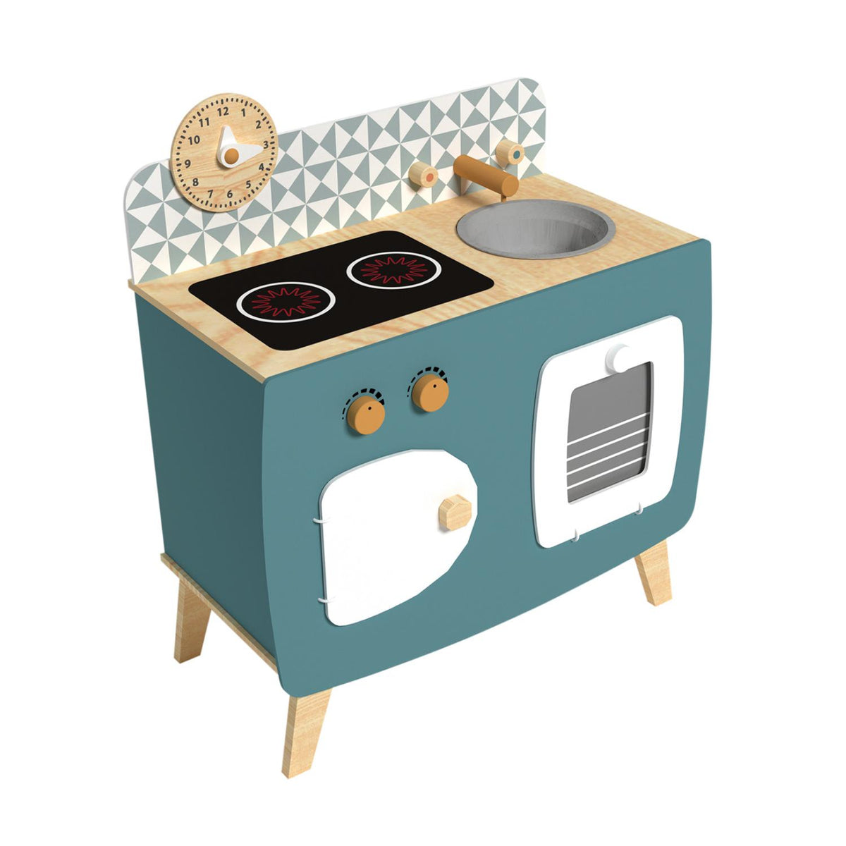 Cocina De Madera Azul + Accesorios 59x32x66cm Gamepower