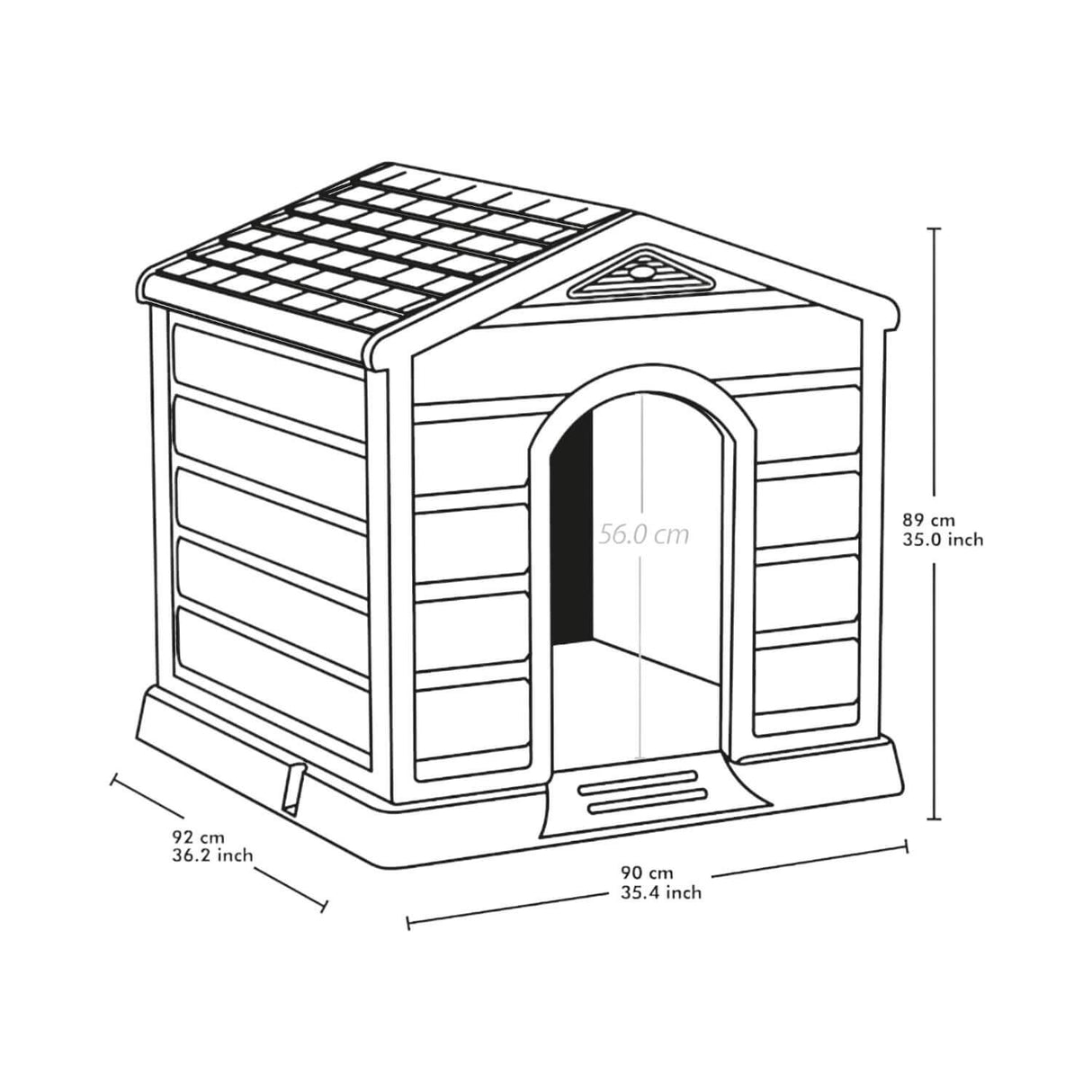 Casa Para Perro Mascota Grande Techo Rojo 92x90x89cm Rimax