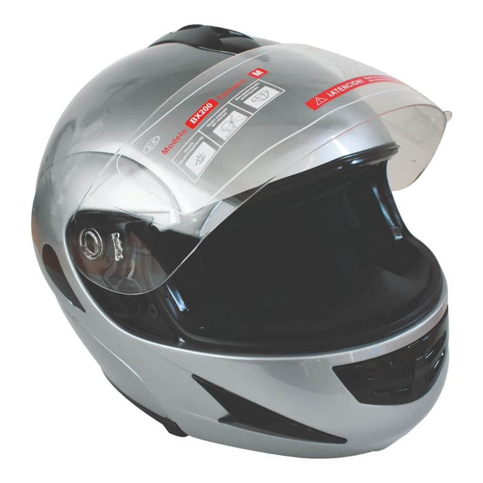Casco Integral Bx200 Talla L Plateado Certificado Bex