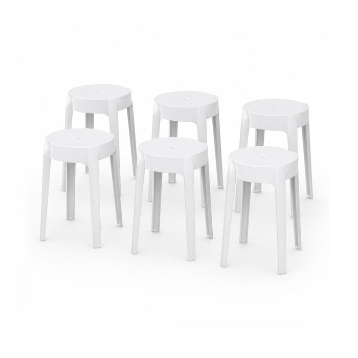 SET 6 Pisos Banco Apilable Deco Valencia Blanco Escandinavia 45 cm