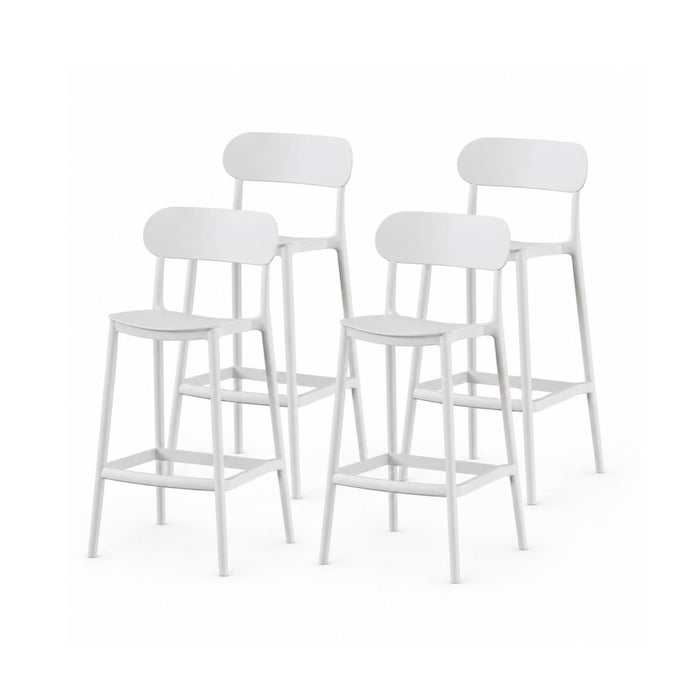 SET 4 Pisos Taburete Silla alta bar cocina Nils 75cm Blanca