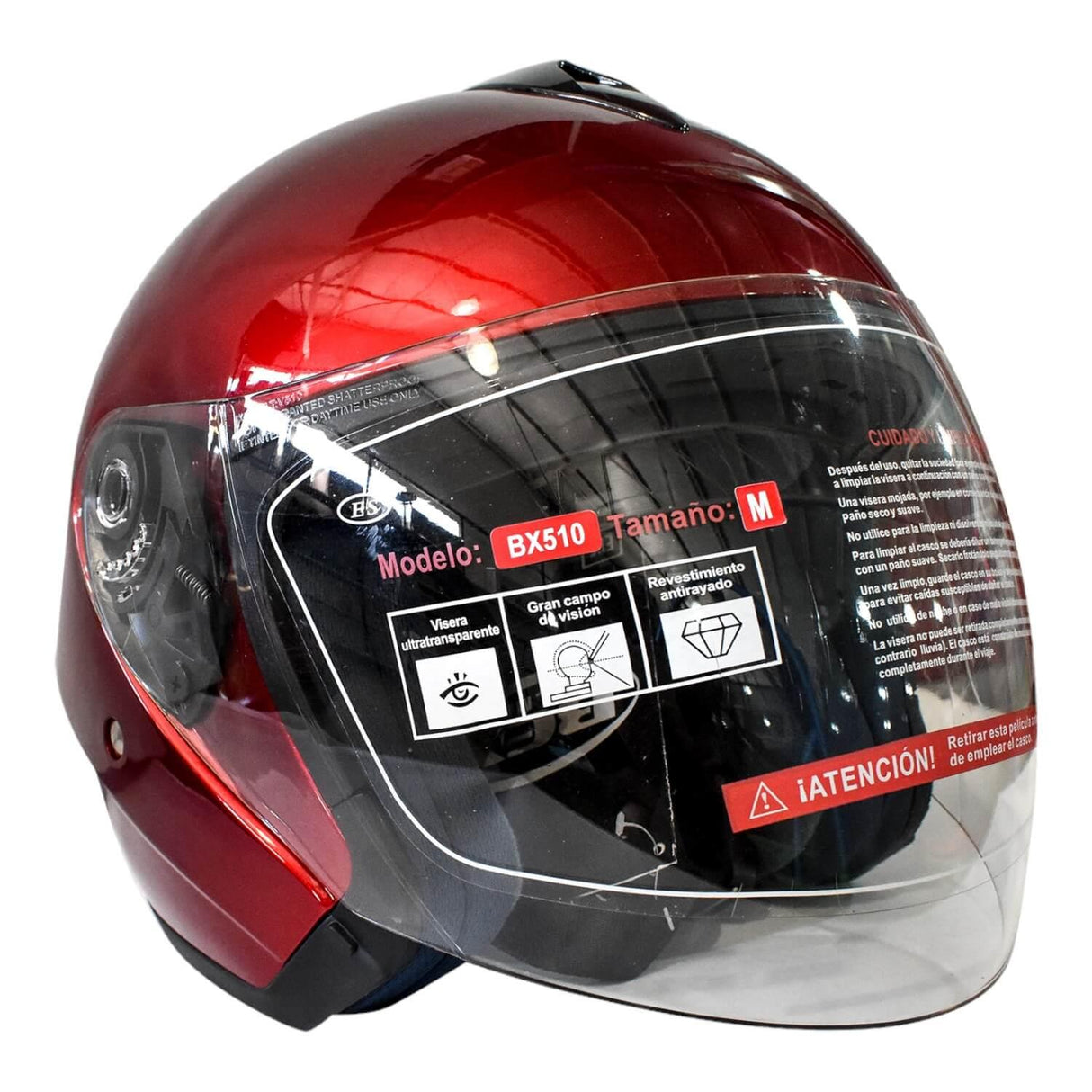 Casco Full Face Bx510 Talla L Color Burgundhy Certificado ECE