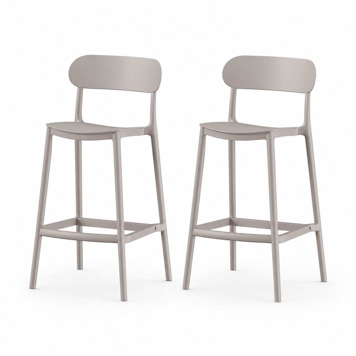 SET 2 Pisos Taburete Silla alta bar cocina Oslo 65cm Gris