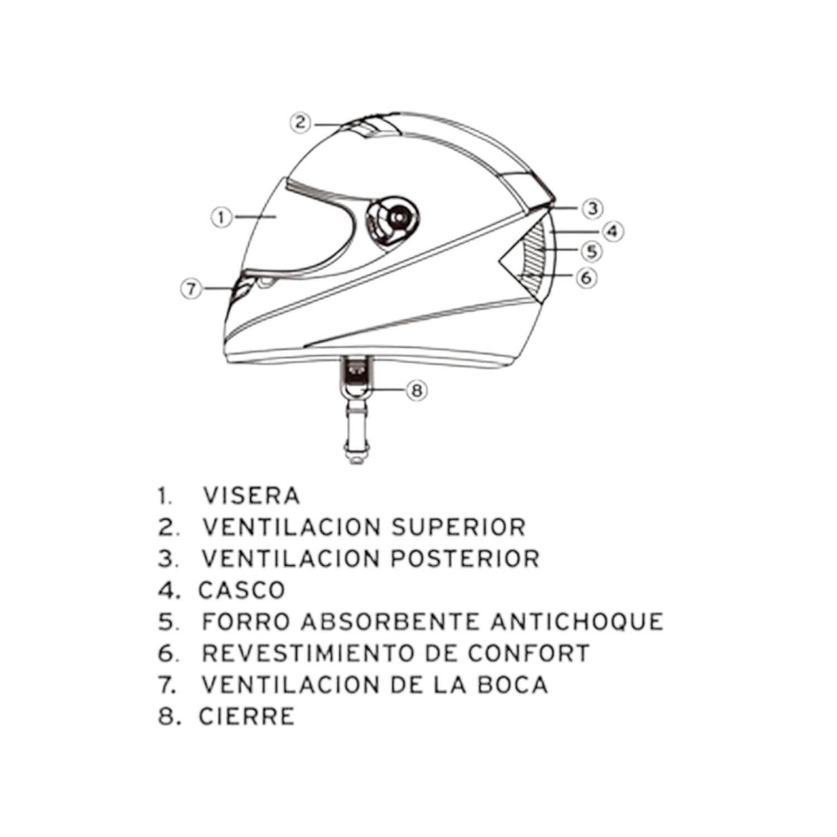 Casco Full Face Bx105 Talla L Color Burgundhy Ceritificacion ECE Bex