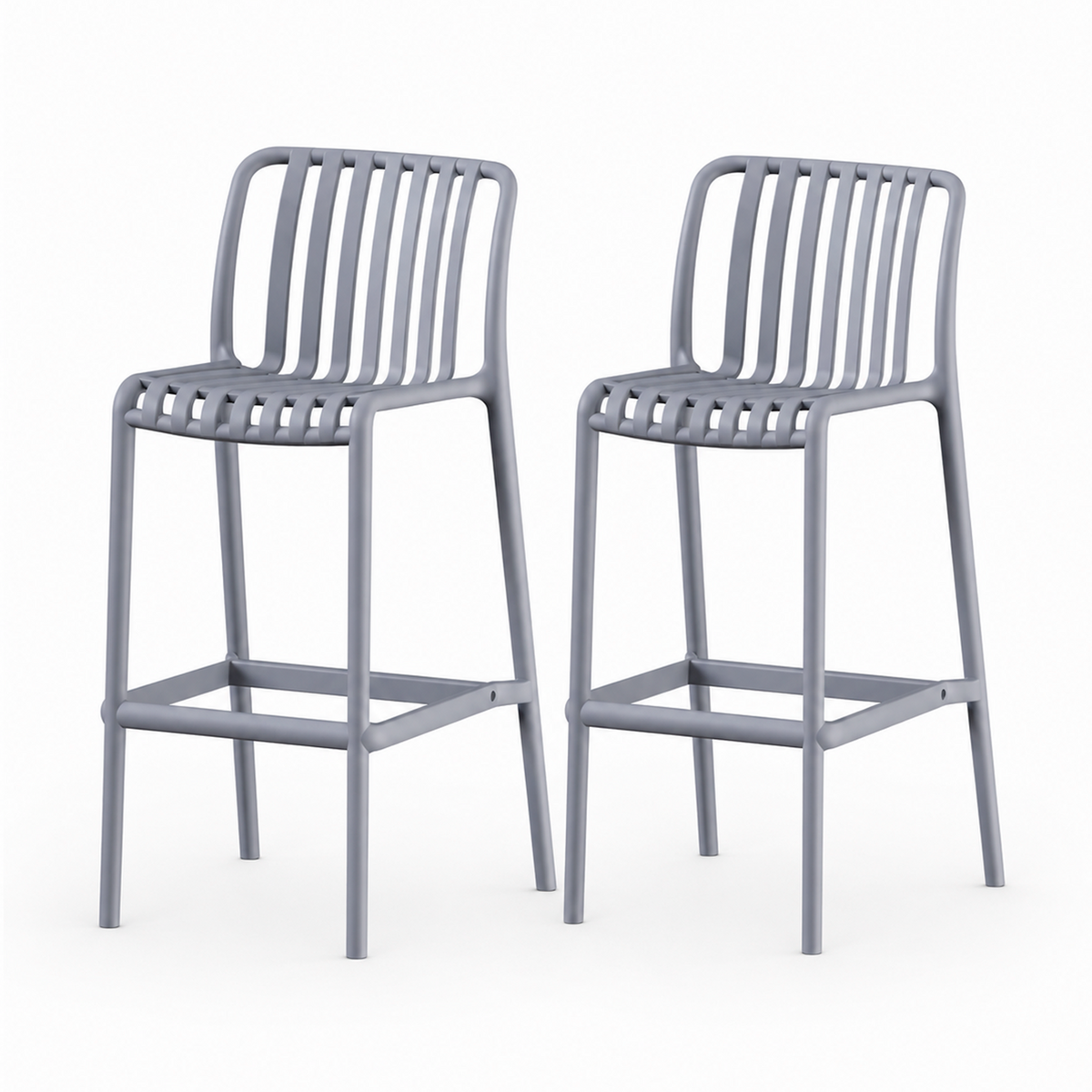 SET 2 Pisos Taburete Silla alta bar cocina Magnus 65cm Gris