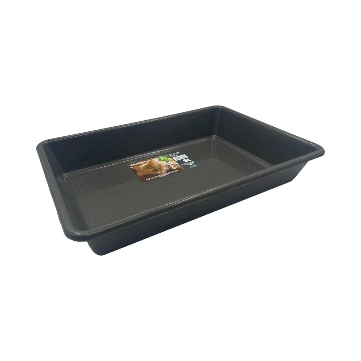 Arenero Bandeja Gato 9 Litros 48X33X8Cm Negro Plastiken