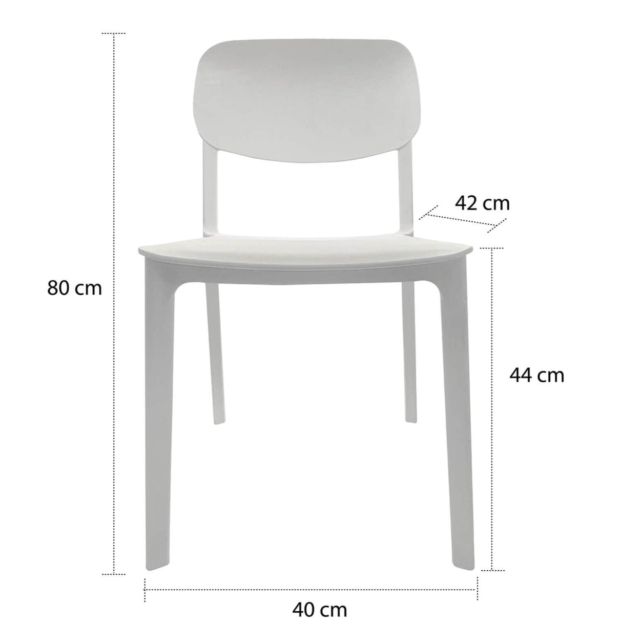 Silla Blanca Plástico Design 46x46x80cm Escandinavia