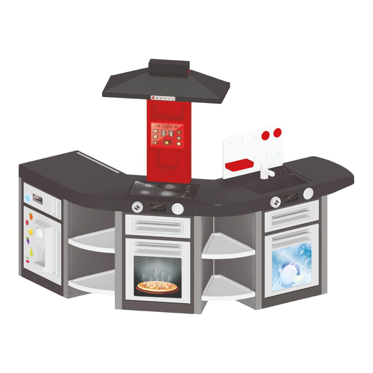 Cocina Juguete Plastica Triple + Accesorio 139x65x100Cm Dolu