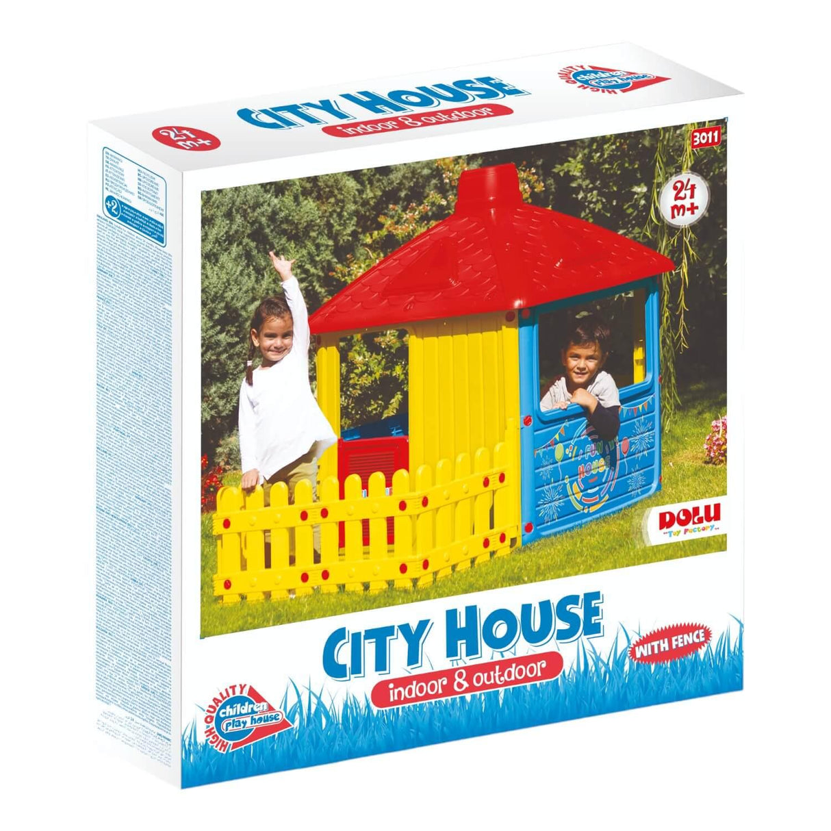 Casa De Juegos Infantil Con Valla 156X104X135 Cms Dolu